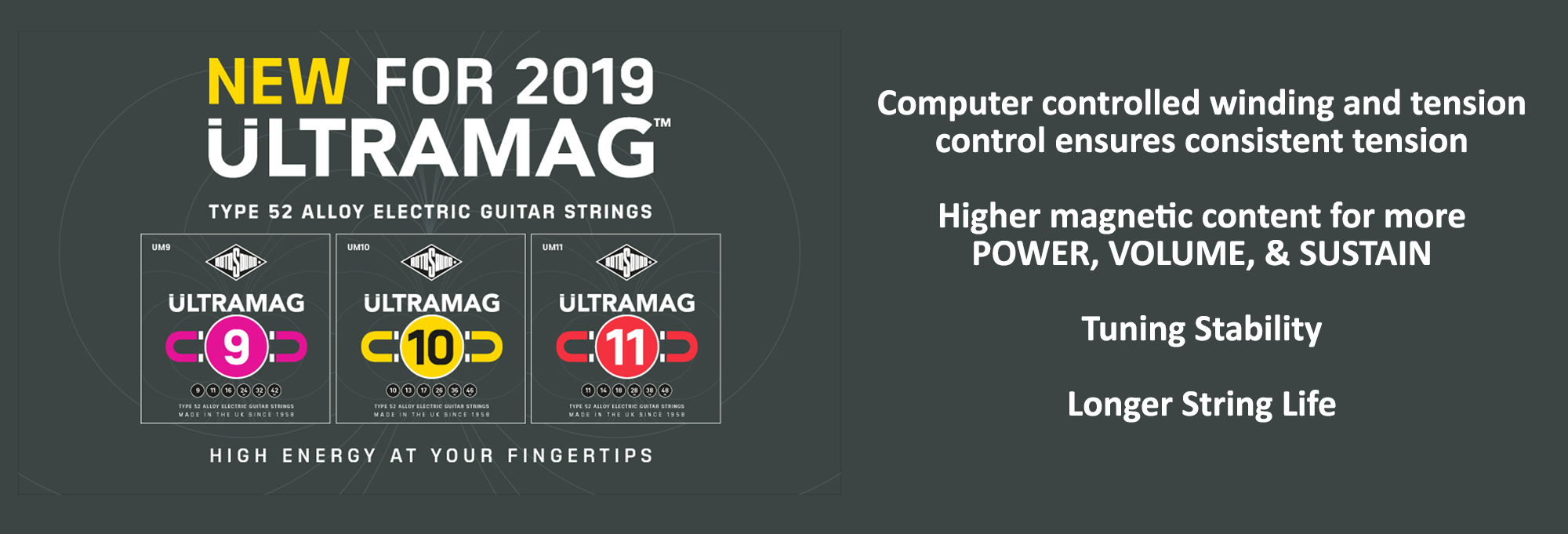 NEW FOR 2019! Rotosound Ultramag Electric Strings